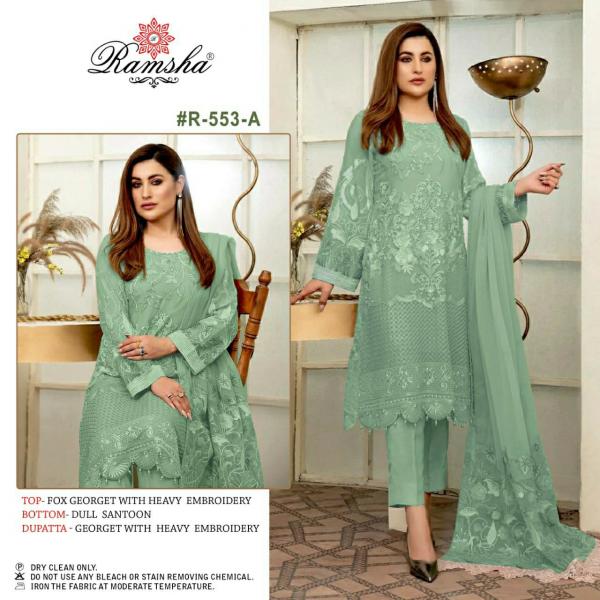 Ramsha R 553 Light Nx Georgette Designer Pakistani Suit Collection